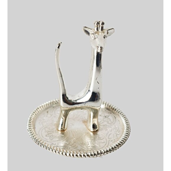 Vintage Silver Toned Animal Ring Holders Cat Giraffe & Fox Lot - Picture 4 of 8